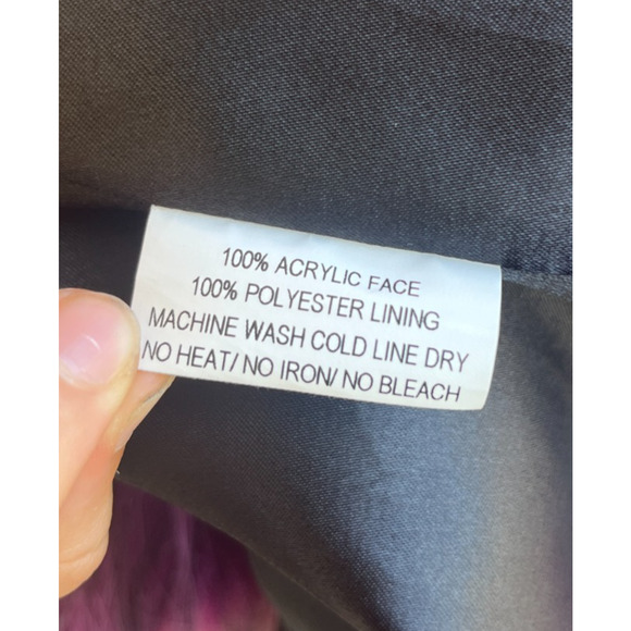 DONNA SALYERS FABULOUS FURS BRIGHT PURPLE PINK FAUX FUR VEST COAT JACKET sz XS - Picture 4 of 5